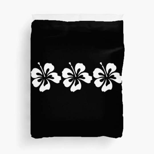 Three White Hibiscus Duvet Covers