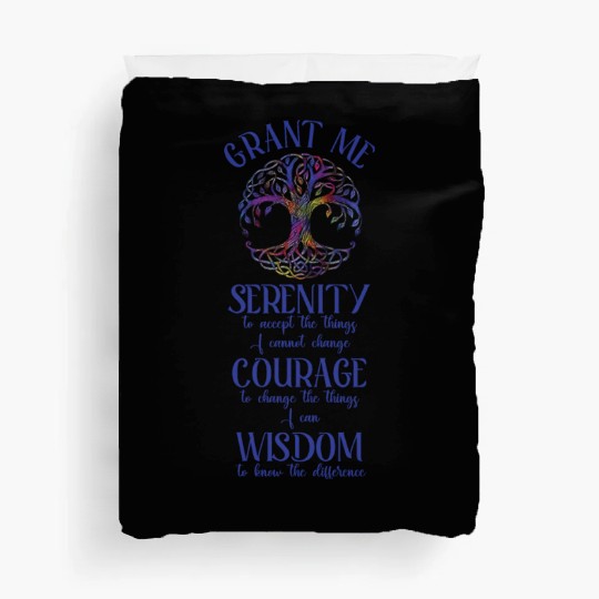 Serenity Prayer with Tree of Life Duvet Covers