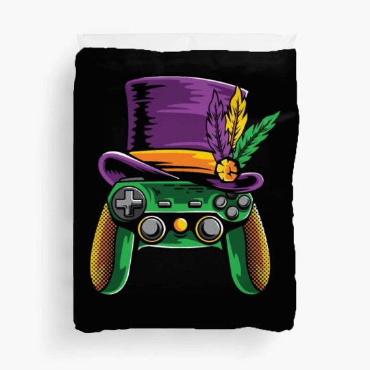 Video Games Controller Mardi Gras Duvet Covers