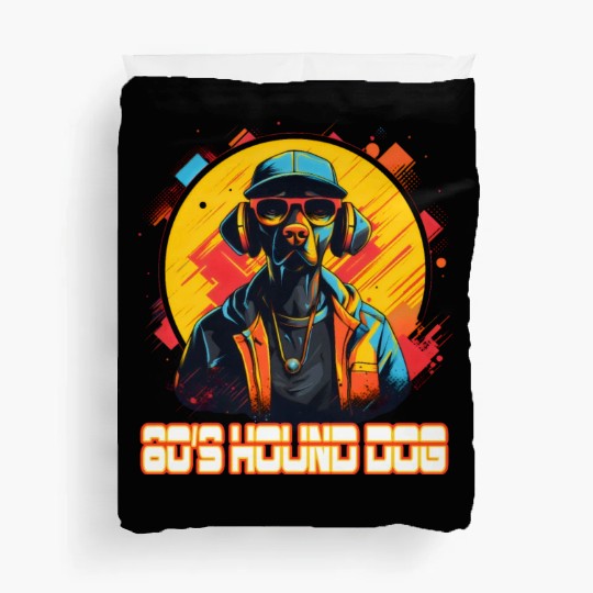 80s hip hop Hound Dog Duvet Covers