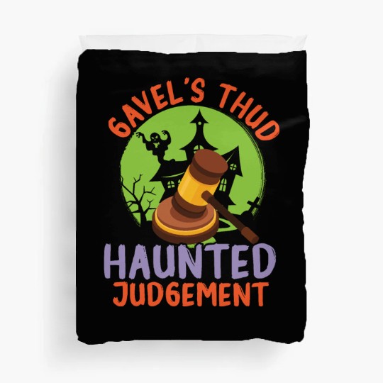 Gavel's Thud Haunted Judgment Lawyer Halloween Duvet Covers