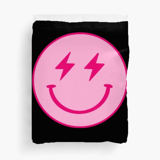 light pink face lightning bolt eyes Duvet Covers