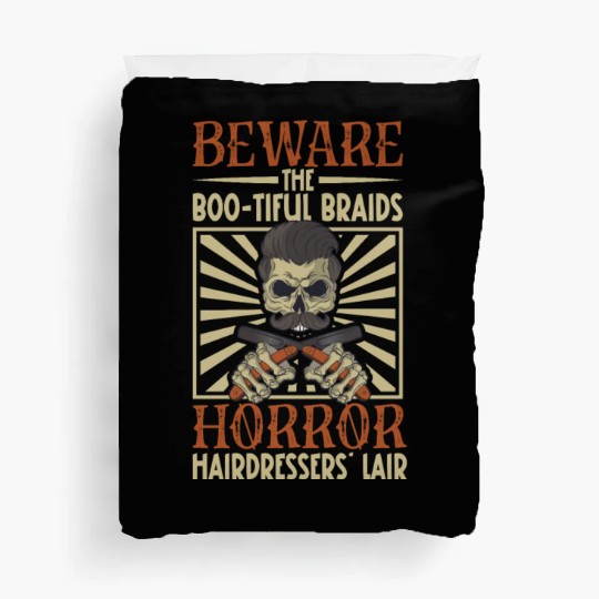 Horror Barber Spooky Hairdresser Hairstylist Hair Duvet Covers