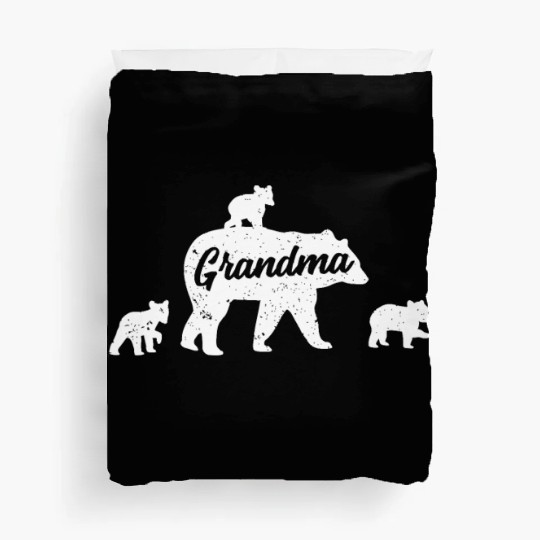 Vintage Grandma Bear 3 Cubs Mother's Day Duvet Covers