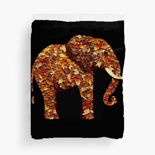 African Elephant in Autumn: Colorful Foliage and Duvet Covers