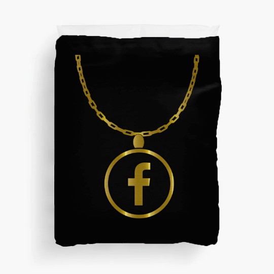 Facebook necklace Duvet Covers