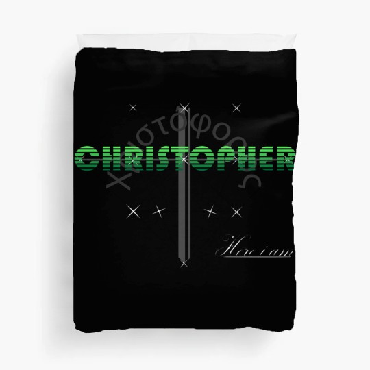 Christopher green design -Greek Origin - Christ Duvet Covers