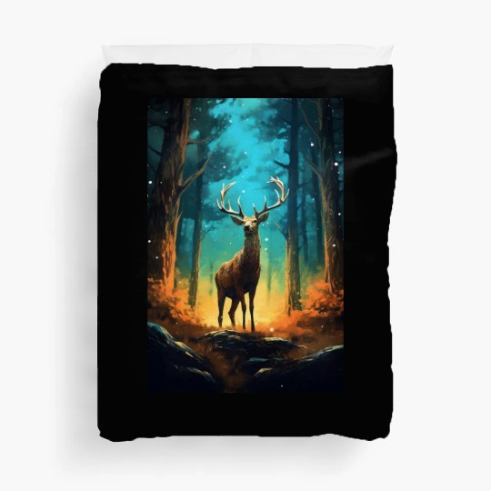 Deer In The Forest Mysterious Duvet Covers