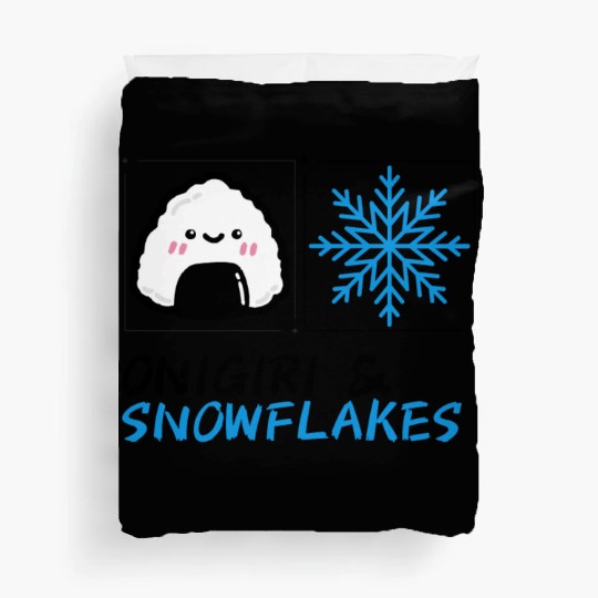 Onigiri and Snowflakes for the Holidays Duvet Covers