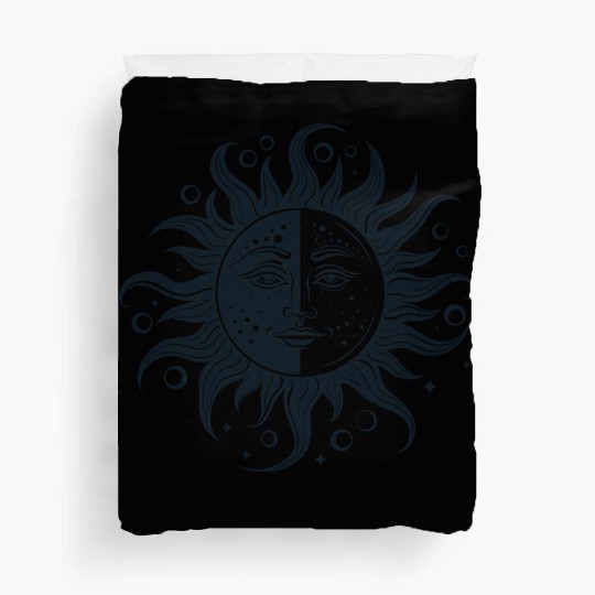 Harmonious Sun and Moon - Spiritual Design Duvet Covers