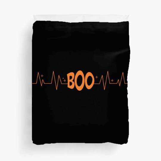 Boo Heart Beat Rate Happy Halloween Scary Night Duvet Covers