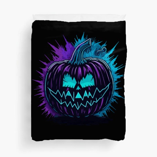 Neon Pumpkin Purple and Teal Duvet Covers