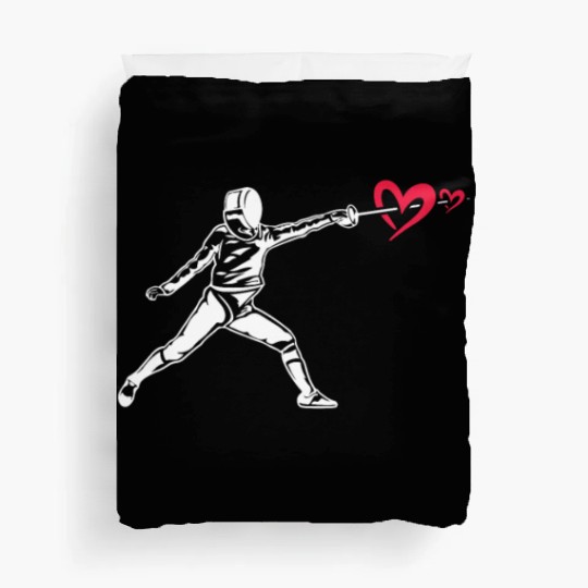 Fencing Fencer Heart Duvet Covers