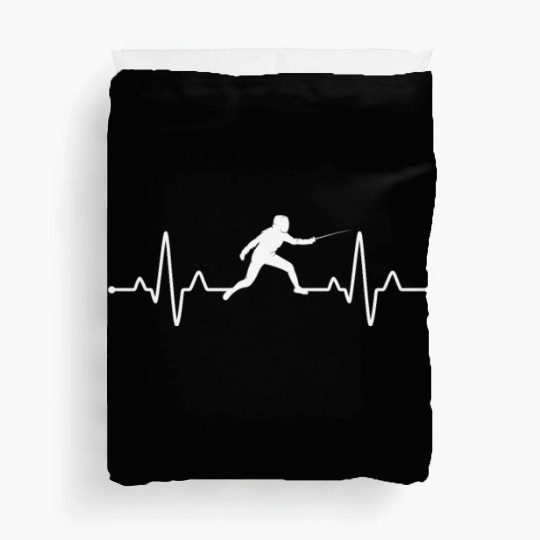 Fencing Fencer Heartbeat Duvet Covers
