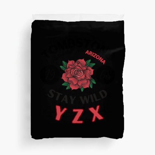 Tombstone Arizonna red rose Duvet Covers