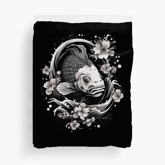 Koi Fish Koi Carp Japanese Tatto-style Koi Duvet Covers
