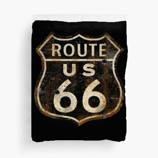 Route 66 vintage sign 2 Duvet Covers
