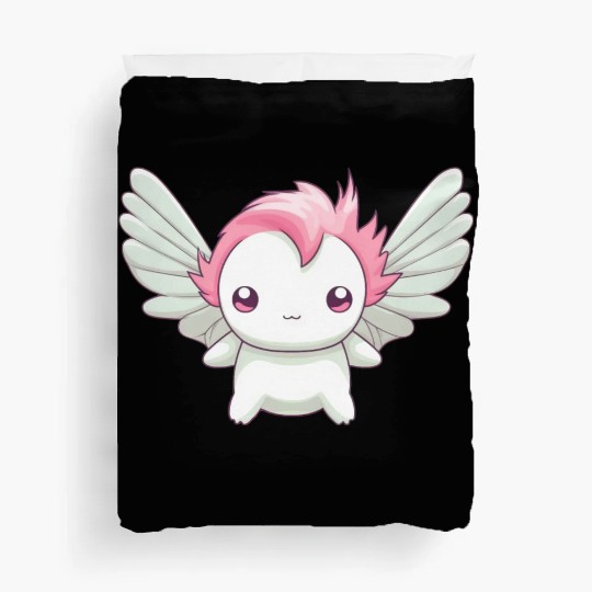 Sweet Axolotl with Angel Wings: Heavenly Design Duvet Covers