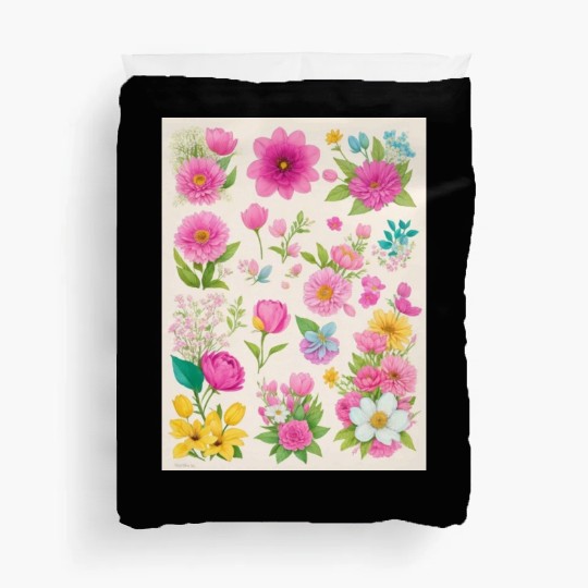 Buttercup and Marigold Spring Flowers Duvet Covers