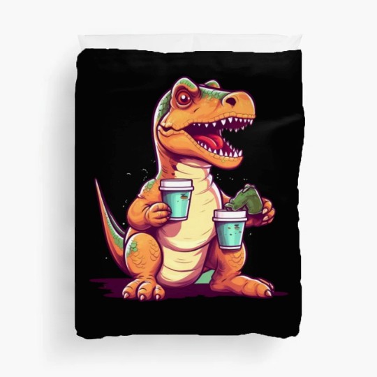Dino Coffee Morning Muffle Dinosaurs Duvet Covers