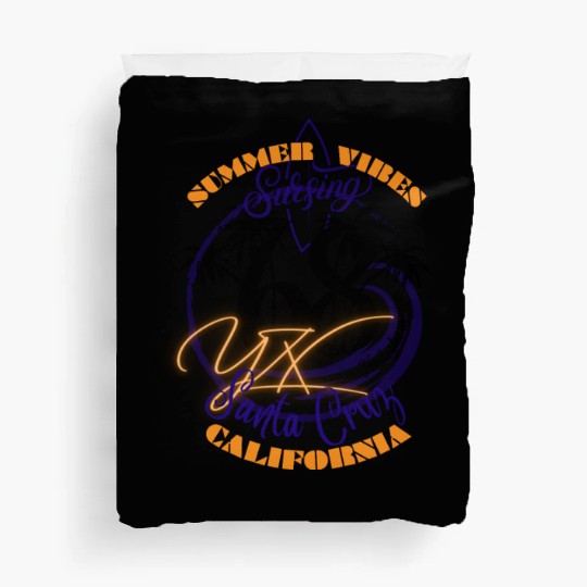 Santa Cruz California summer vibes surfing Duvet Covers