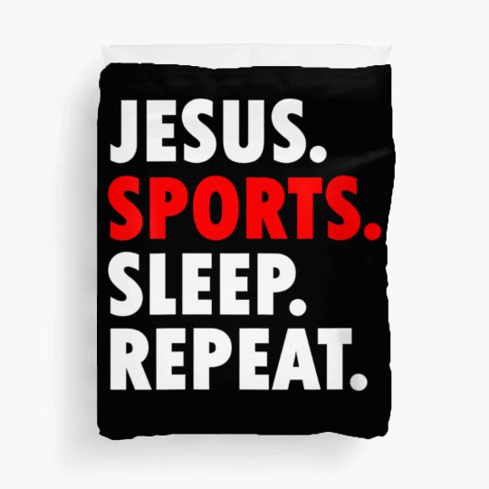 Jesus Sports Sleep Repeat - Novelty Hobby Duvet Covers