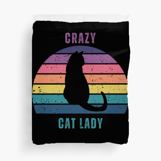 crazy cat lady Duvet Covers