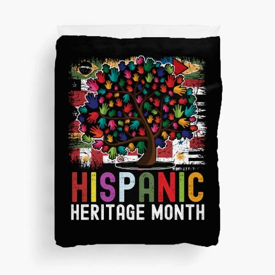 Hispanic Heritage Month Hand Flags Latin Duvet Covers