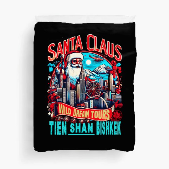 Santa Claus on an Adventure Travel World Tour Duvet Covers