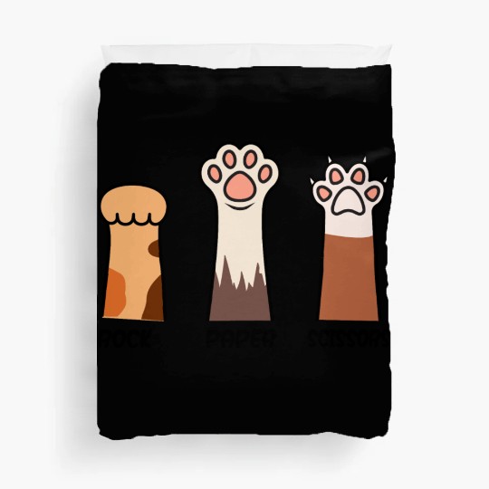 Rock Paper Scissors with Cat Paws Duvet Covers