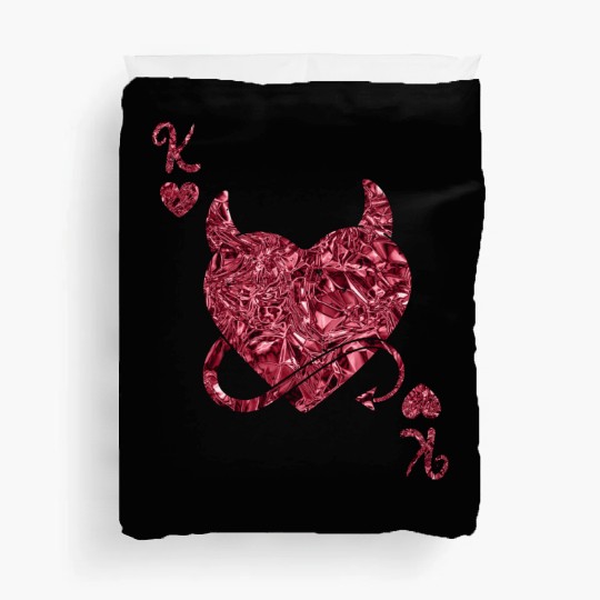 Halloween Card Game King of Hearts Devilish Duvet Covers