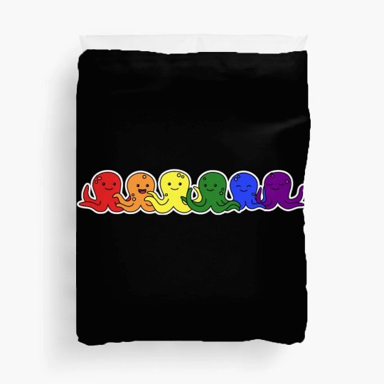 LGBT+ Flag Octopus Design for proud LGBT+ People Duvet Covers