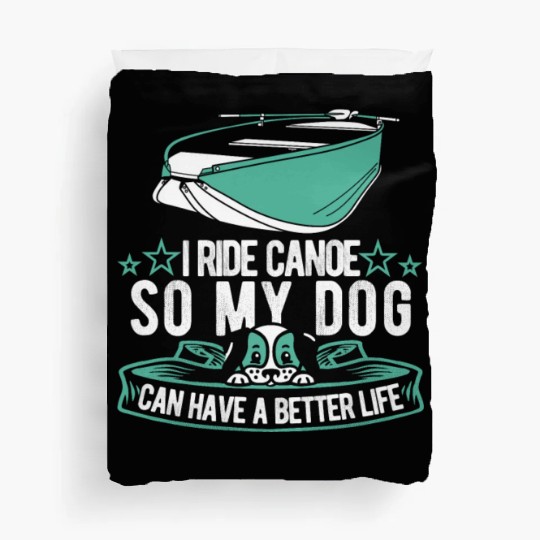Canoe Canoeing Canoeist Dog Duvet Covers