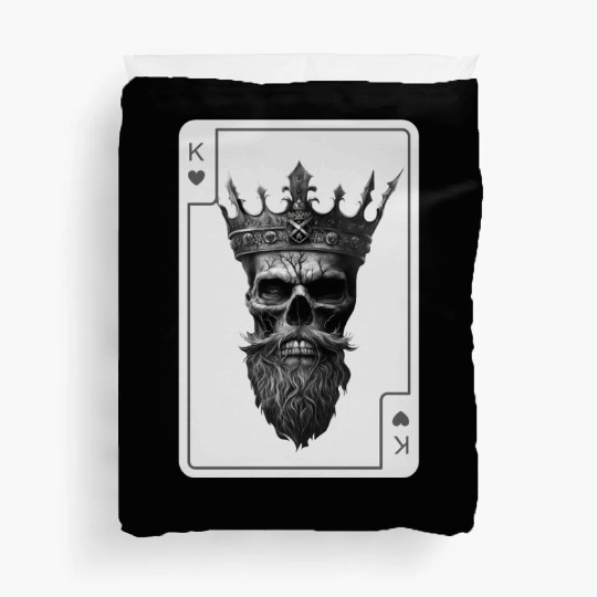 King of Hearts Creepy Card Game Poker Duvet Covers