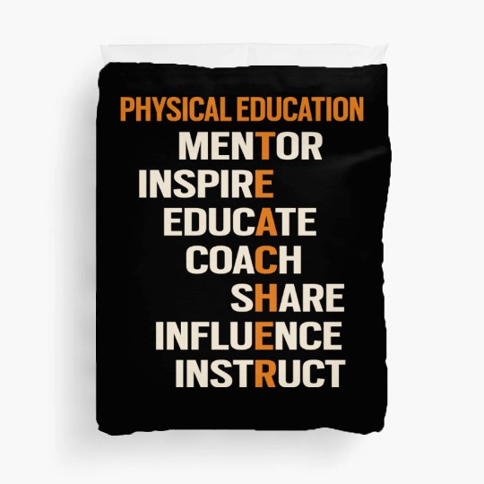 Pe Physical Education Teacher Teach Back To School Duvet Covers