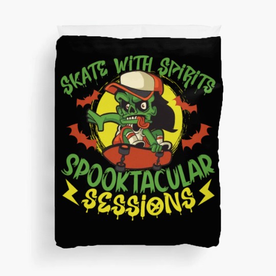 Spooky Horror Skateboarder Halloween Skateboarding Duvet Covers