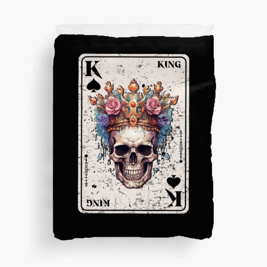 King on Spades Horror Halloween Card Game Creepy Duvet Covers