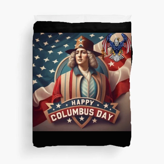 happy columbus day Duvet Covers