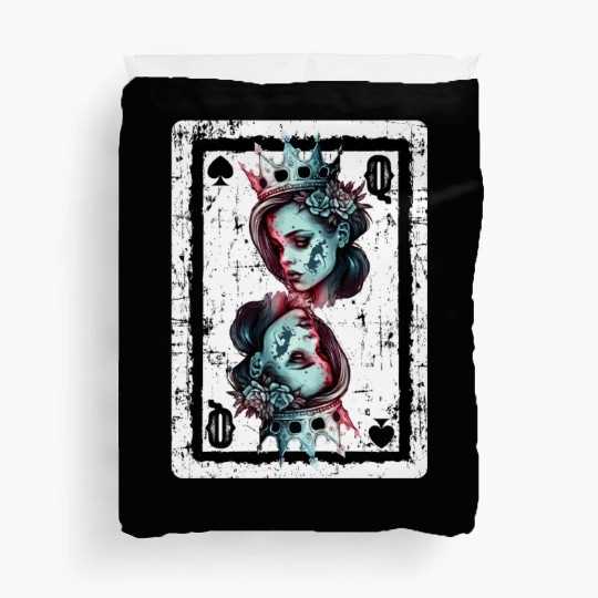 Queen of Spades Gothic Card Game Halloween Creepy Duvet Covers