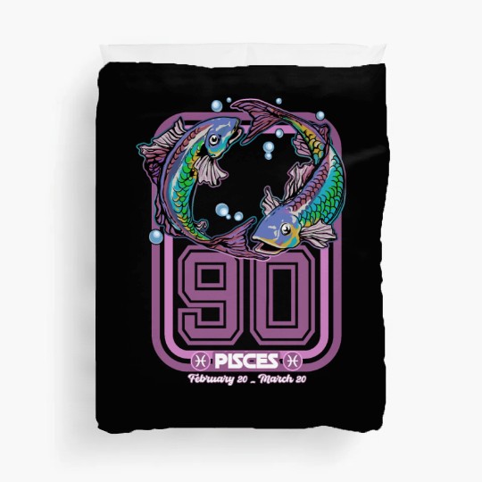 Pisces Born in 1990 Zodiac star sign horoscope Ast Duvet Covers