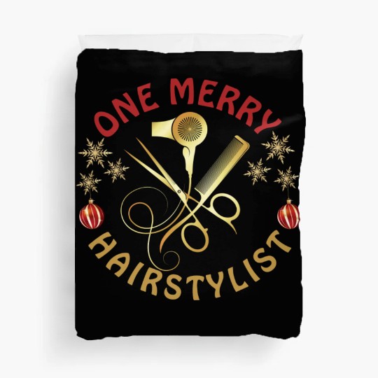 One Merry Hairstylist Love is in Hair Christmas Duvet Covers