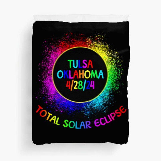 Total Solar Eclipse Tulsa Oklahoma 4/28/24 Kids Duvet Covers