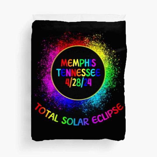 Total Solar Eclipse Memphis Tennessee 4/28/24 Kids Duvet Covers