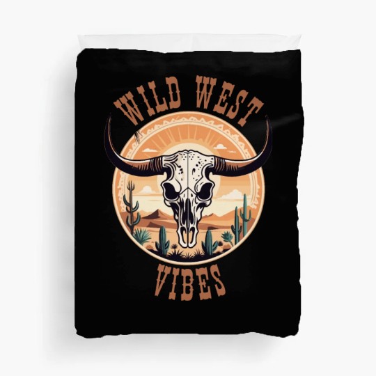 Vintage Cow Skull Wild West Vibes Duvet Covers