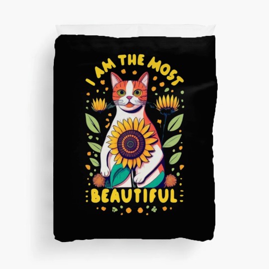 Cat with Flowers Amazing Duvet Covers Design for Pets