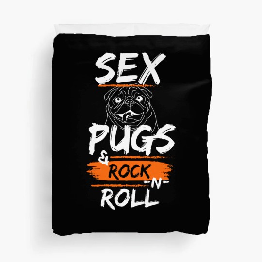 Mops and Roll - The Rockin' Pug Duvet Covers