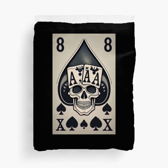 card with skeleton head (halloween design) Duvet Covers