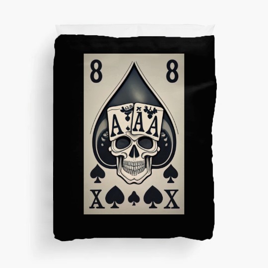 card with skeleton head (halloween design) Duvet Covers