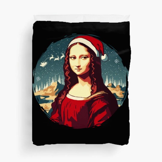 Mona Lisa Funny Christmas Art Duvet Covers