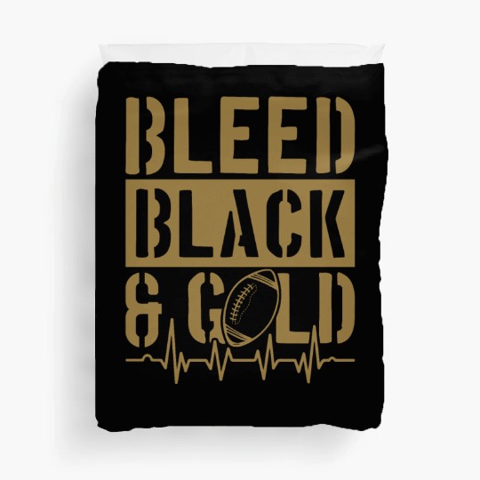 Bleed Black and Gold Group School Football Sports Duvet Covers